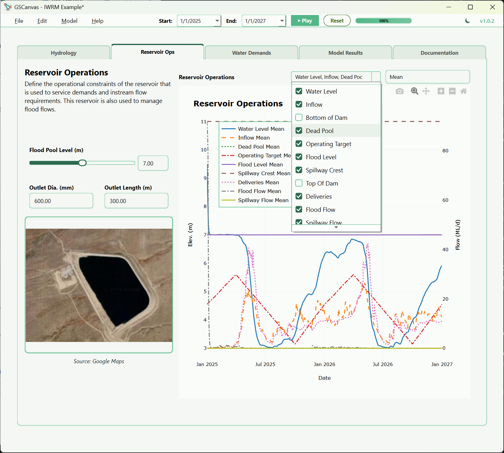GSCanvas Reservoir Simulation and Water Resources Dashboard