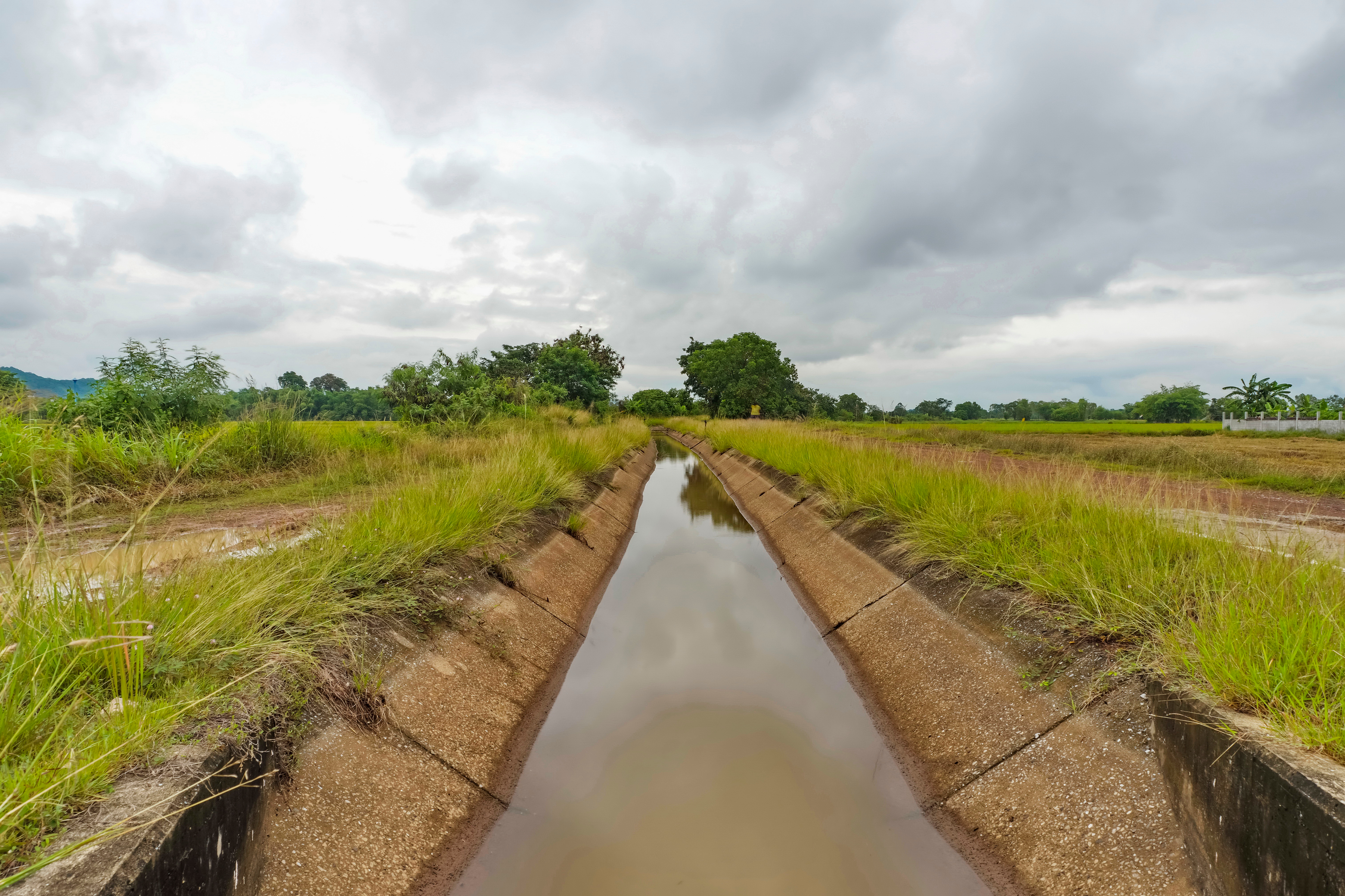 Concrete-lined agricultural irrigation canal